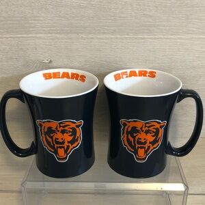 Chicago Bears 14 Oz. Blue & Orange Double Sided Cups Mugs Set of 2